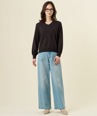 J.PRESS LADIES 【WEB限定・人気定番アイテム・シーンレスに活躍】PRINCE Vネック ニット ダークブラウン系