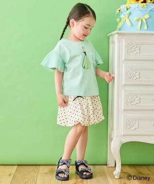 ANY KIDS 【ディズニー/FROZEN】【綿100%】袖チュール Tシャツ ミント（「アナ」）