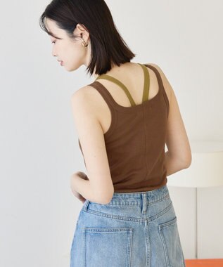 AMERICAN HOLIC 2点セット レイヤードタンクトップ Brown