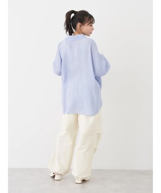 earth music&ecology ドロスト羽織シャツ Blue