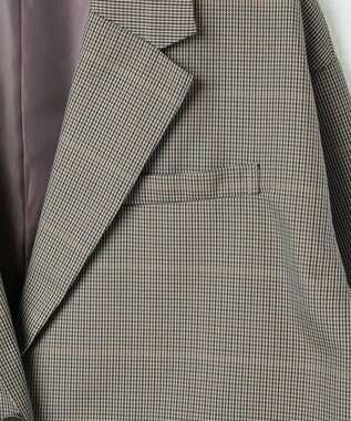 WEGO ボクシーテーラードジャケット ベージュチェック1