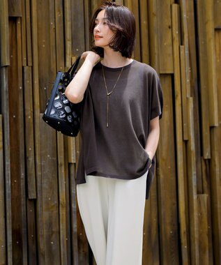 23区 L 【一部店舗限定/吸水速乾/UVカット/接触冷感/洗える】ストレッチジョーゼット オールインワン ベージュ系