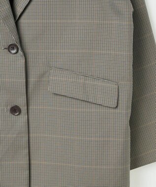 WEGO ボクシーテーラードジャケット ベージュチェック1