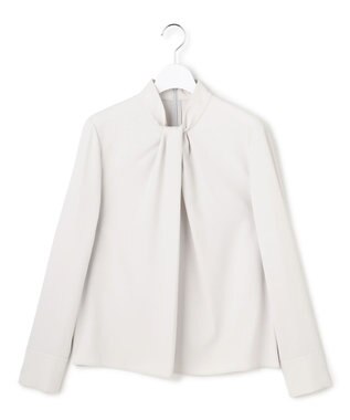 ICB ストレッチジョーゼット ボウタイライク ブラウス トープ