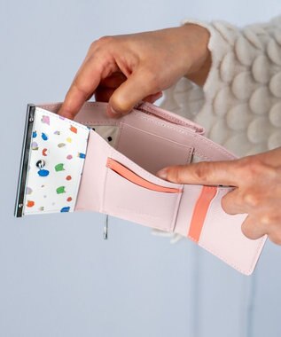 tsumori chisato CARRY クロスエンボス 3つ折りミニ財布 ピンク