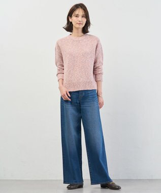 J.PRESS LADIES 【洗える】BASIC STRETCH DENIM ワイド ストレート デニム ユーズド系