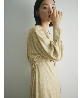 Green Parks armonia．スクエアドットプリントタックワンピース Yellow