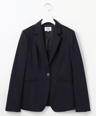 J.PRESS LADIES 【セットアップ対応・洗える・抗菌防臭】T/Cポンチ テーラード ジャケット ネイビー系