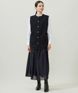 自由区 【カタログ掲載】ループボンディングニット ベスト ネイビー