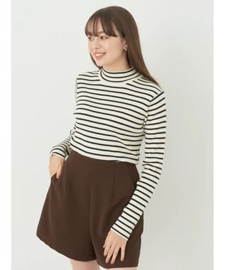 earth music&ecology やわらかタッチハイネックリブプルオーバー Border