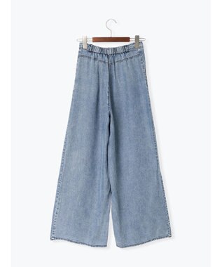 Te chichi ウォッシュデニムライクタックワイドパンツ(セットアップ可) ネイビー