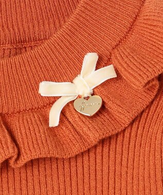 ANY KIDS 首フリル しあわせタッチ ニット オレンジ