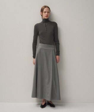 ATON TENCEL SILK CIRCULER RIB | ヘンリーネックセーター CHAROCAL GRAY