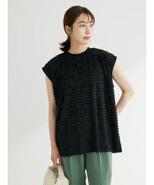 Green Parks フリルカットプルオーバー Black