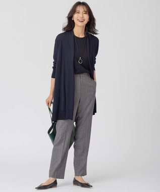 23区 【CLASSY.1月号掲載】ウールミルドストレッチ テーパードパンツ チャコール