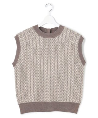 J.PRESS YORK STREET 【WOMEN】ANTI PILLING  JACQUARD ベスト ブラウン系5