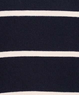 UNFILO MENS 【OCEANS YouTube 掲載/男女兼用】スムースシルキーニット 柄 ボーダー ネイビー×アイボリー