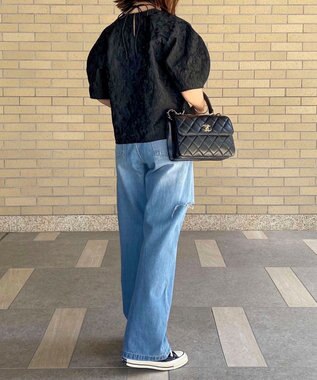 Green Parks AnriettMusee ショート丈ジャガードトップス Black