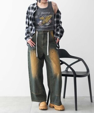 WEGO ヴィンテージウォッシュグラフィックタンク 柄1