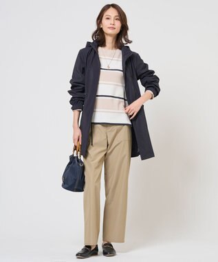 J.PRESS LADIES 【2way】ギャザーバンブー トート バッグ ネイビー系