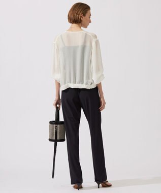 ICB L 【洗える】Ta/Peメッシュ ブルゾン オフホワイト系