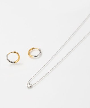 Phoebe <オンワード限定セット>【金属アレルギー対応】スリークハートネックレス×ワンタッチメタルコンビピアス/サージカルステンレス
