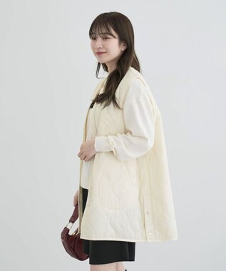 Green Parks キルティングＺＩＰベスト Ecru