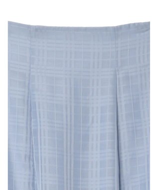 earth music&ecology シアーチェックフレアスカート Sax