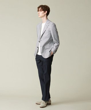 J.PRESS MEN 【ウォッシャブル可】コンフォートストレッチリネン スラックス ネイビー系