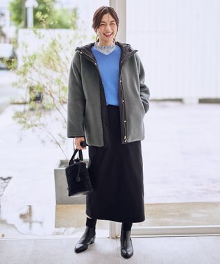 ANY 【LEE掲載】ボアコート チャコール×ブラック