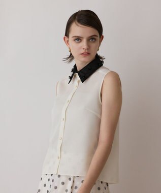 GRACE CONTINENTAL シアーメッシュノースリーブ キナリ