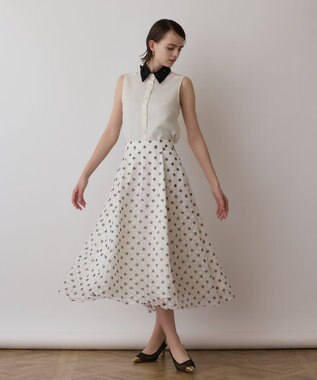 GRACE CONTINENTAL シアーメッシュノースリーブ キナリ