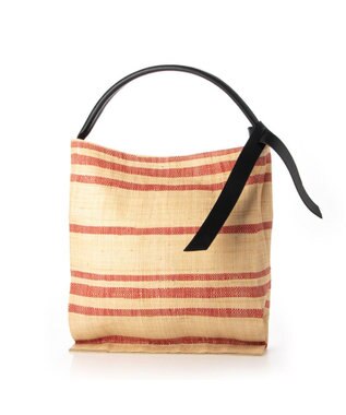 UNBILLION perche マダガスカルラフィアボーダーワンショルダー