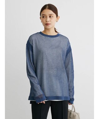 Green Parks ＳＥＴ２点ロンＴ＋メッシュニットプルオーバー Blue