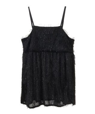 Green Parks ラメフリンジカットキャミソールビスチェ Black