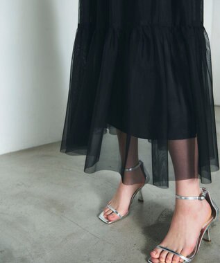 GRACE CONTINENTAL チュールティアードスカート ブラック