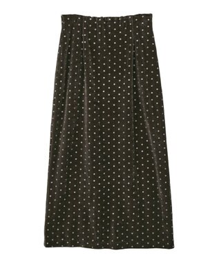 YECCA VECCA グリッタードットベロアナロースカート Brown