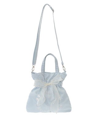 Maison de FLEUR シーシェルプリントリボン2Wayバッグ Light Blue