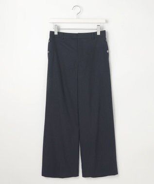 J.PRESS LADIES S 【セットアップ対応・洗える】セルロースリネンストレッチ ワイド パンツ ネイビー系
