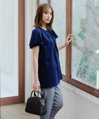 Tiaclasse 【本革】2WAYステッチハンドバッグ ブラック