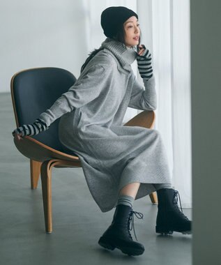 23区 ピュアカシミヤ アーム ウォーマー ライトグレー系1