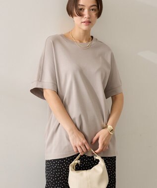 AMERICAN HOLIC 【接触冷感】スムースフレンチスリーブプルオーバー Gray Beige