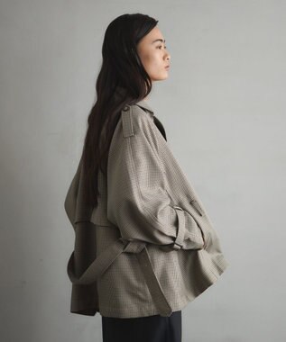 CRAFT STANDARD BOUTIQUE オーバサイズショートトレンチコート ガンクラブチェック