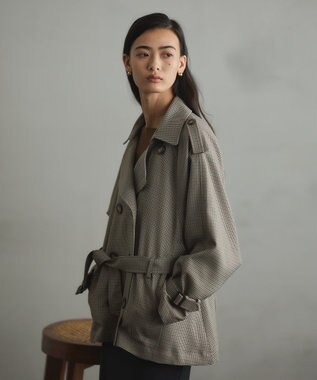 CRAFT STANDARD BOUTIQUE オーバサイズショートトレンチコート ガンクラブチェック