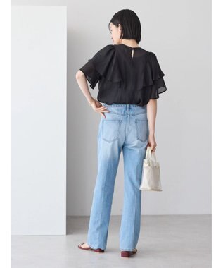 AMERICAN HOLIC 接触冷感シアーフリルブラウス Black