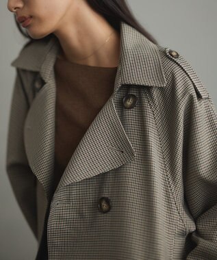 CRAFT STANDARD BOUTIQUE オーバサイズショートトレンチコート ガンクラブチェック