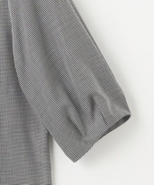 J.PRESS LADIES S 【洗える】ウォッシャブルキュプラツイル ボートネック ブラウス ブラックチェック系