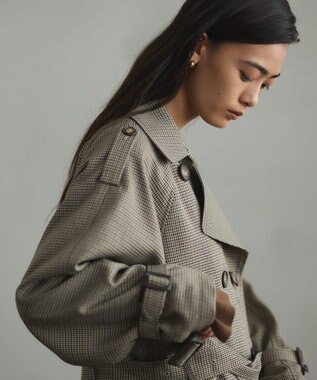 CRAFT STANDARD BOUTIQUE オーバサイズショートトレンチコート ガンクラブチェック