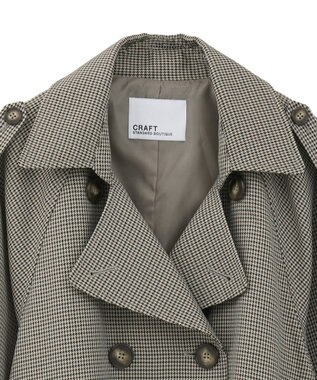 CRAFT STANDARD BOUTIQUE オーバサイズショートトレンチコート ガンクラブチェック