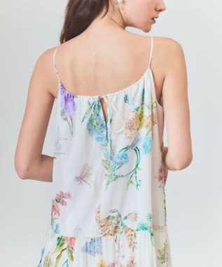 GRACE CONTINENTAL ボタニカルティアードドレス キナリ